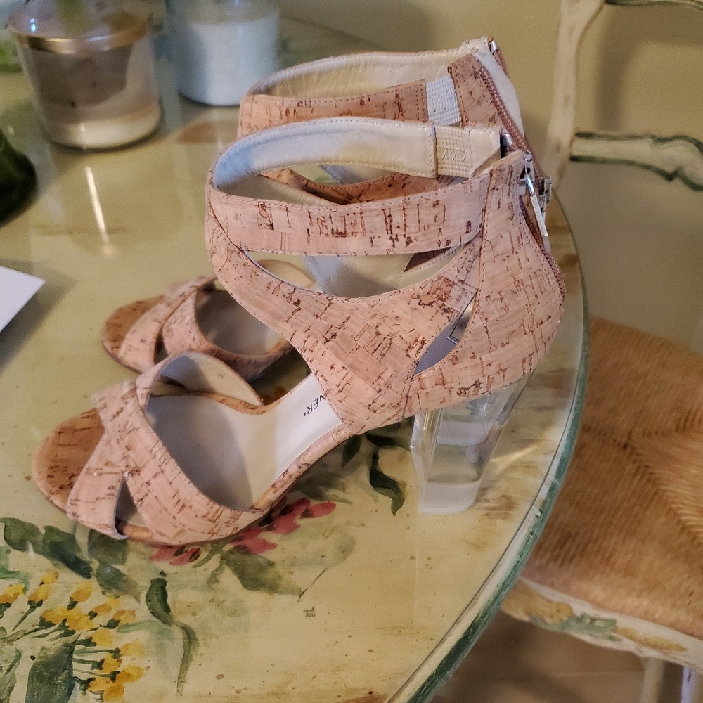 Donald Pliner cork heeled shoes